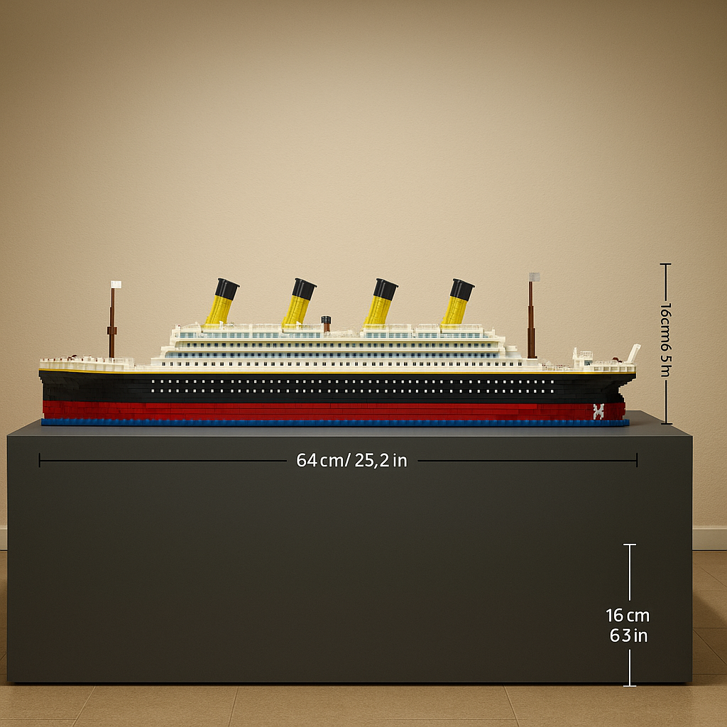 Bloco de Montar Titanic Realista 4404 Peças 65cm