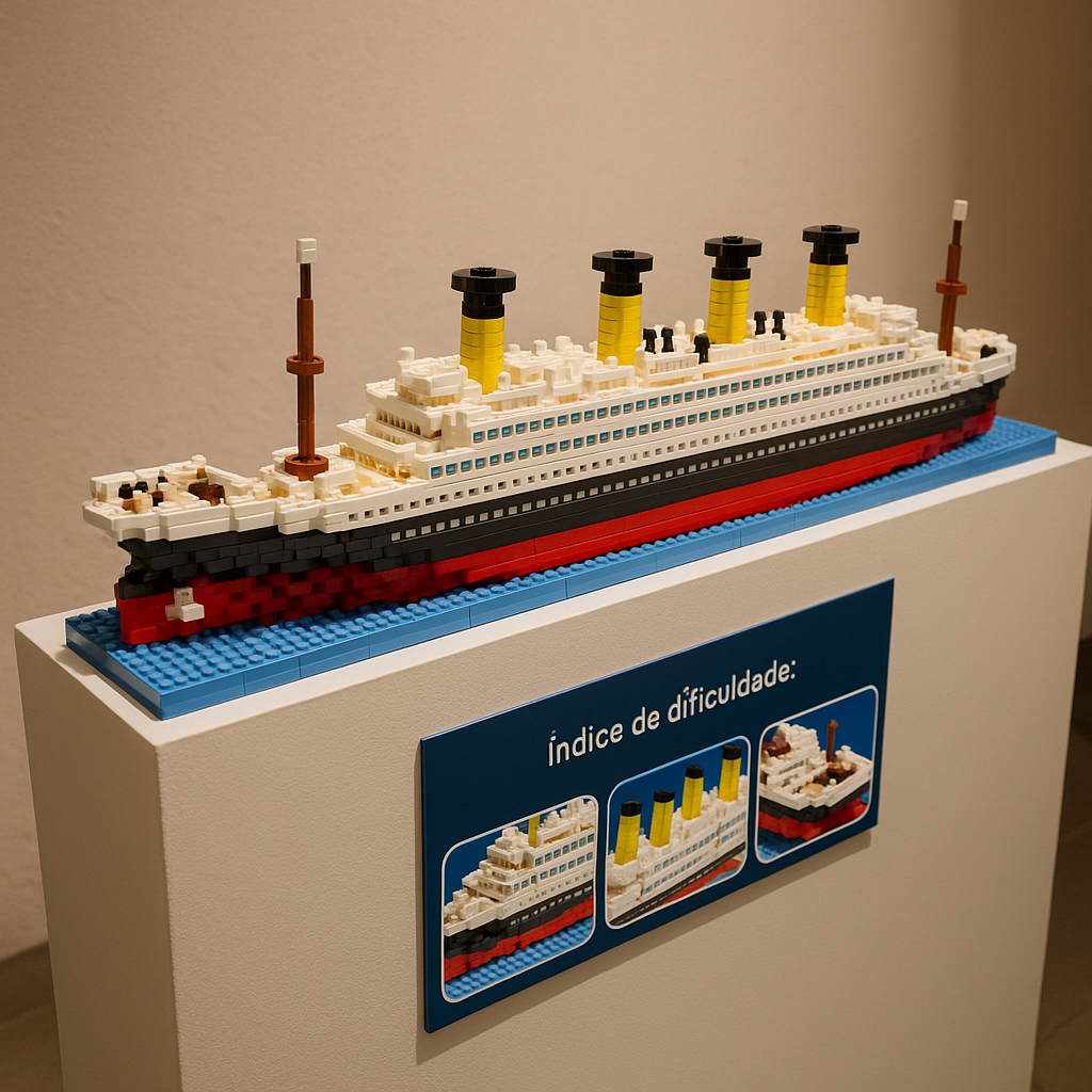 Bloco de Montar Titanic Realista 4404 Peças 65cm