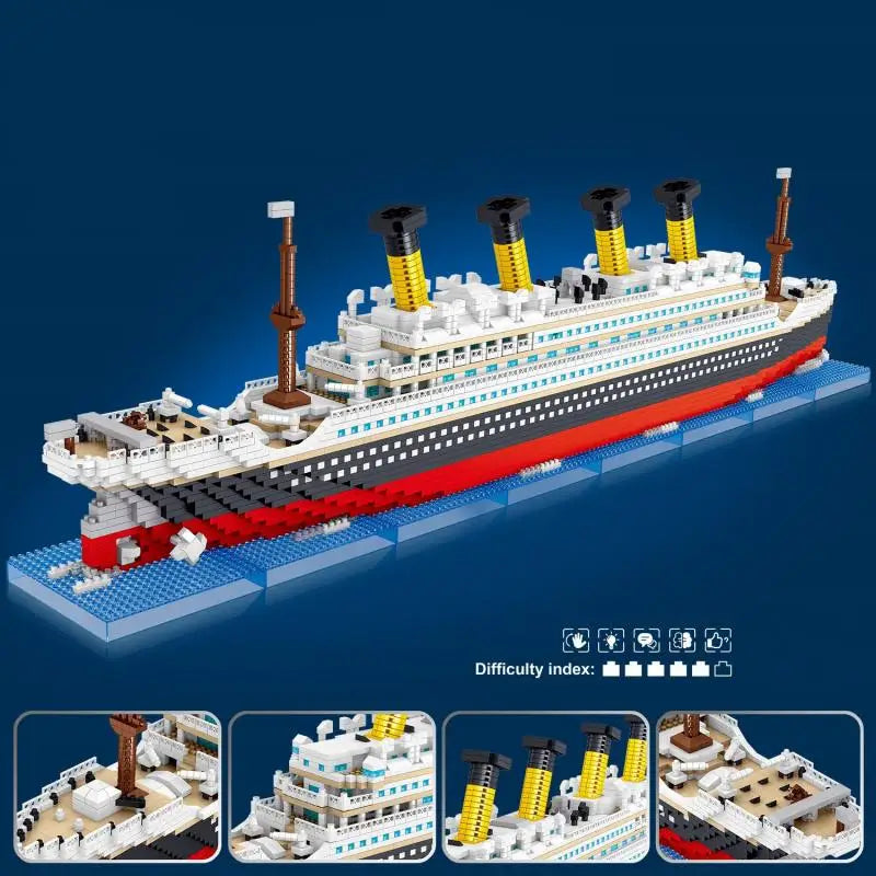 Bloco de Montar Titanic Realista 4404 Peças 65cm