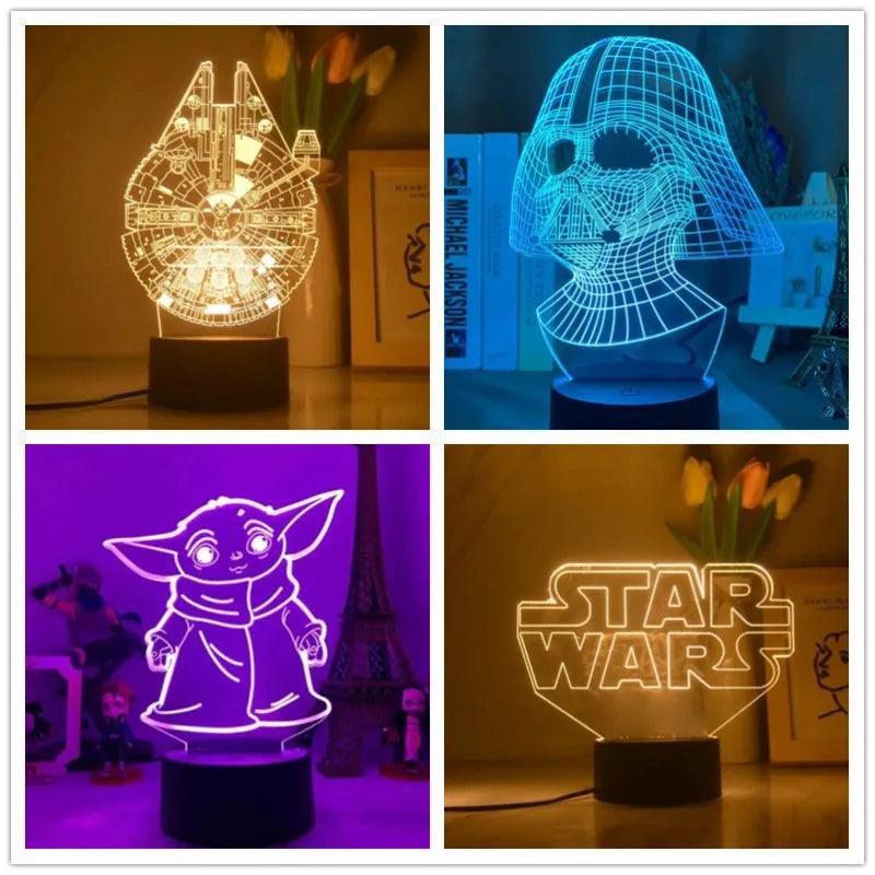Luminária 3D Led Star Wars - Varias Opções 16cm - Darth Geek