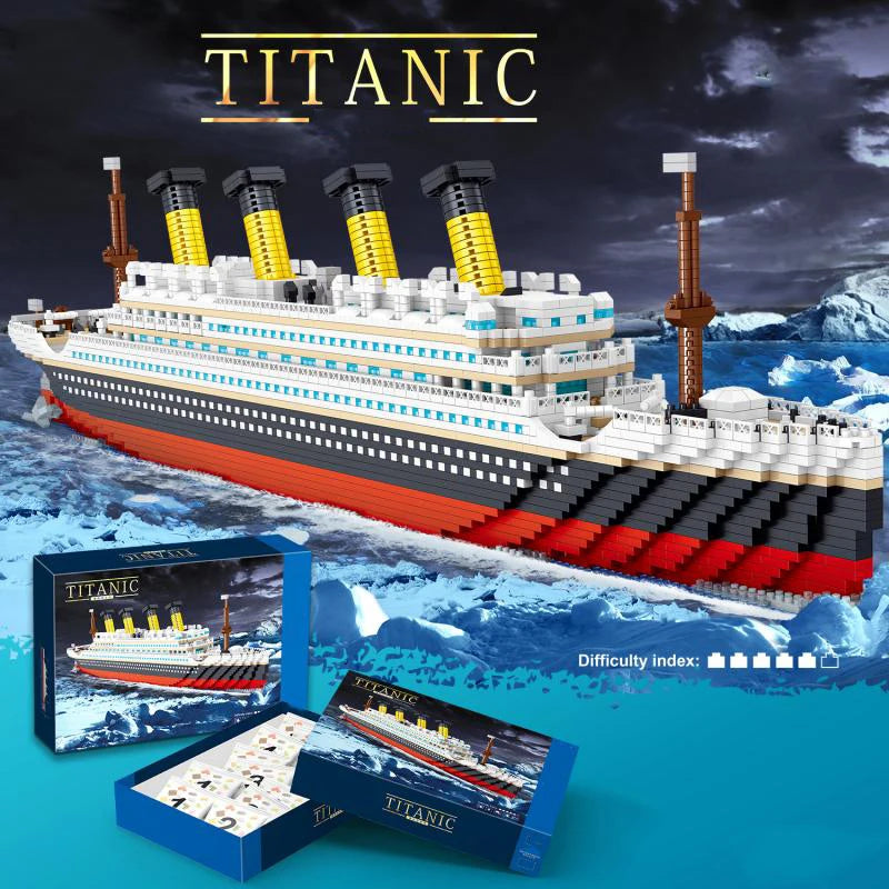 Bloco de Montar Titanic Realista 4404 Peças 65cm