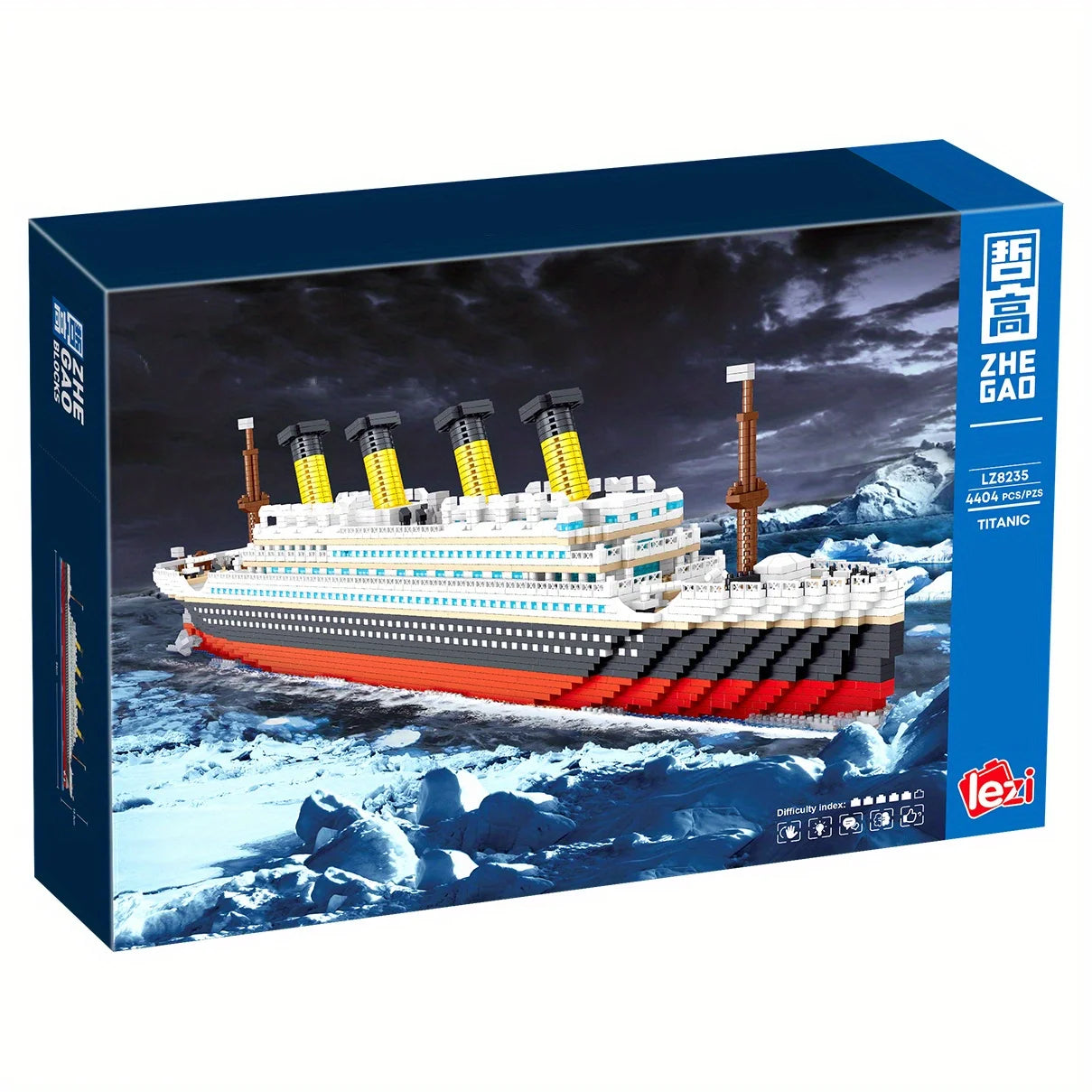 Bloco de Montar Titanic Realista 4404 Peças 65cm